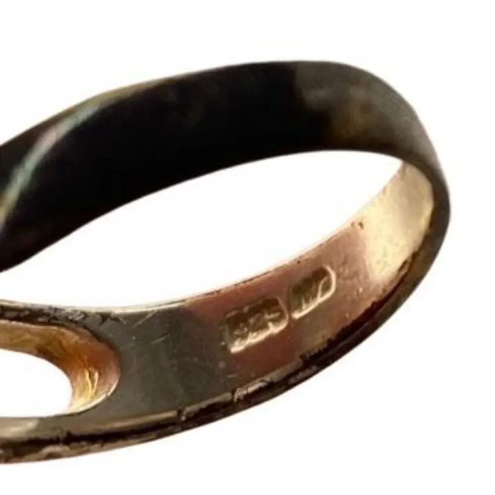 Sterling Silver 925 ND Maker Abstract Swirl Ring Size 6 Tarnished Vintage Band